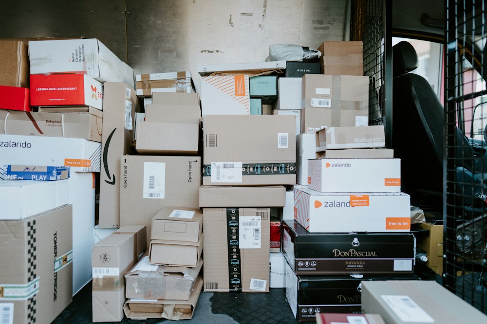Boxes of pharmaceutical stock ready for dispatch